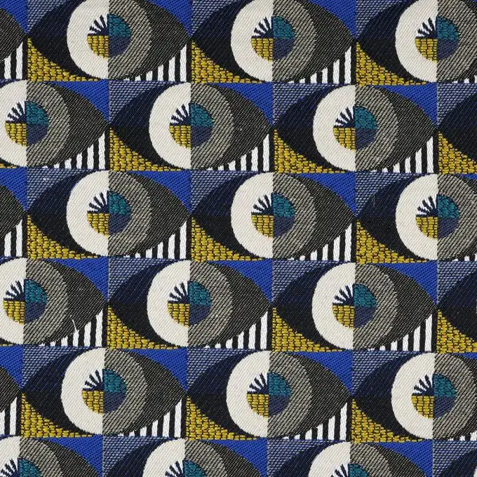 Tessuto jacquard Chirico indaco