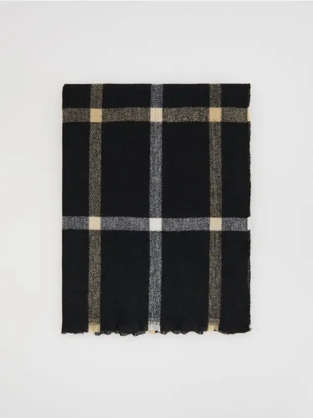 Sciarpa a quadri in viscosa Colore nero