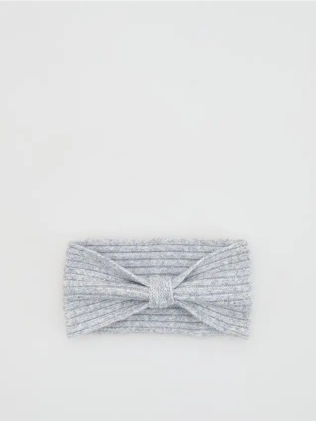 Fascia per capelli in misto lana Colore grigio scuro