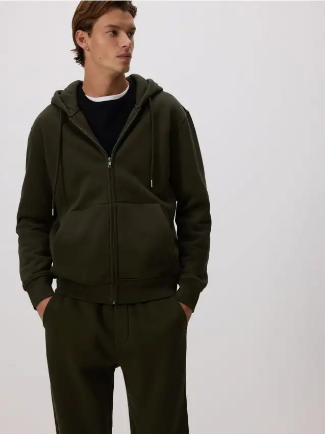 Felpa con cappuccio Colore verde scuro