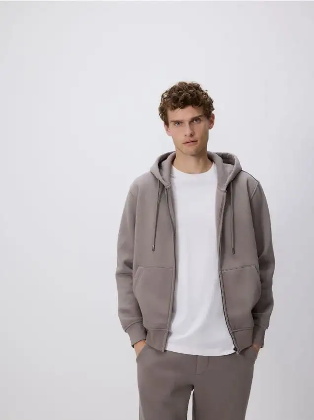 Felpa con cappuccio Colore grigio medio