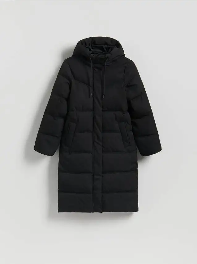 Giacca lunga con cappuccio Colore nero