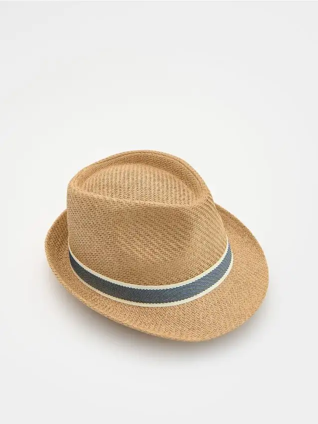 Cappello di paglia intrecciato Colore grano