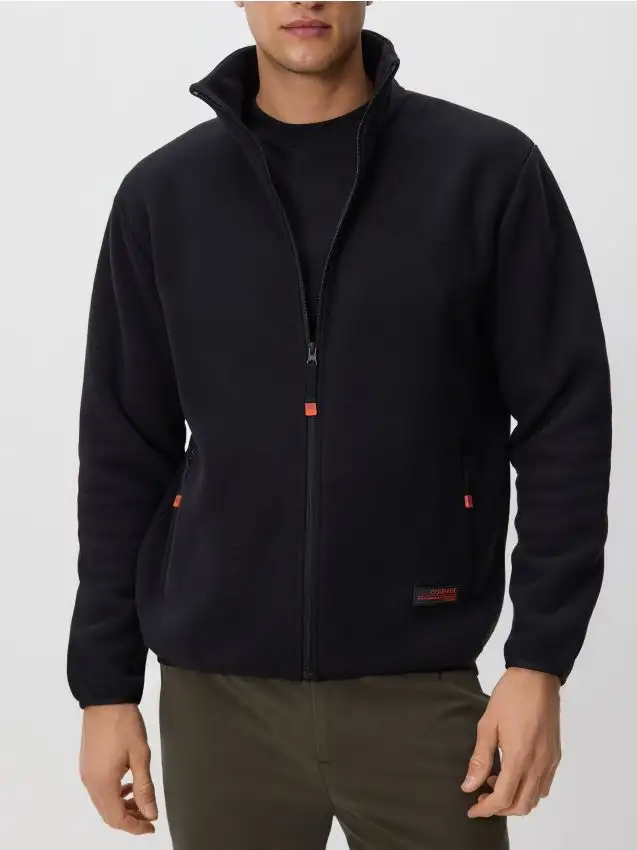 Felpa in pile con colletto rigido Colore nero