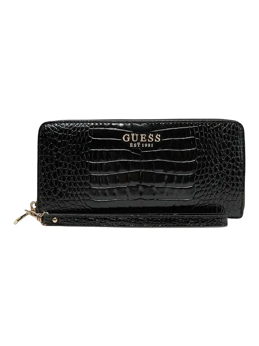 GUESS Women's Wallet LAUREL SLG LARGE ZIP AROUND SWCZ85 00146 BLA Black