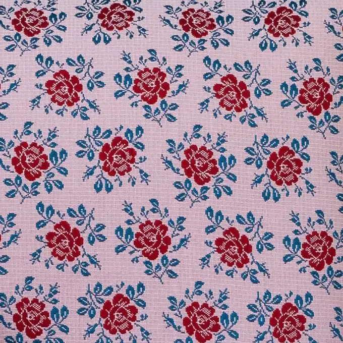 Tessuto jacquard reversibile fiori