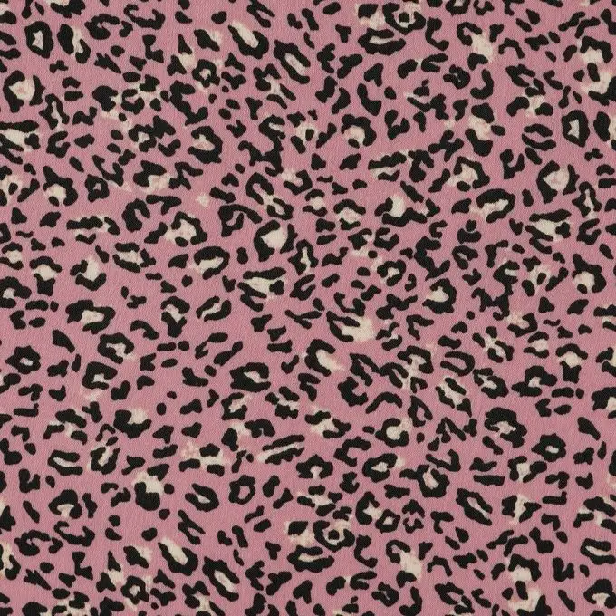 Raso poliestere leopardato rosa