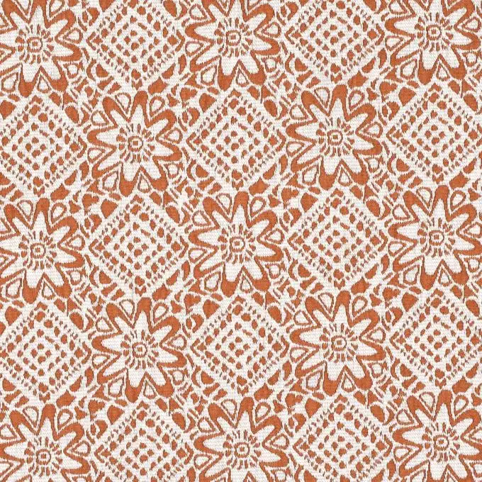 Tessuto jacquard cotone terracotta