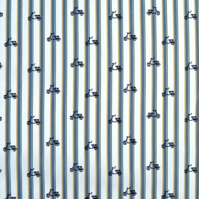 Tessuto popeline a righe scooter