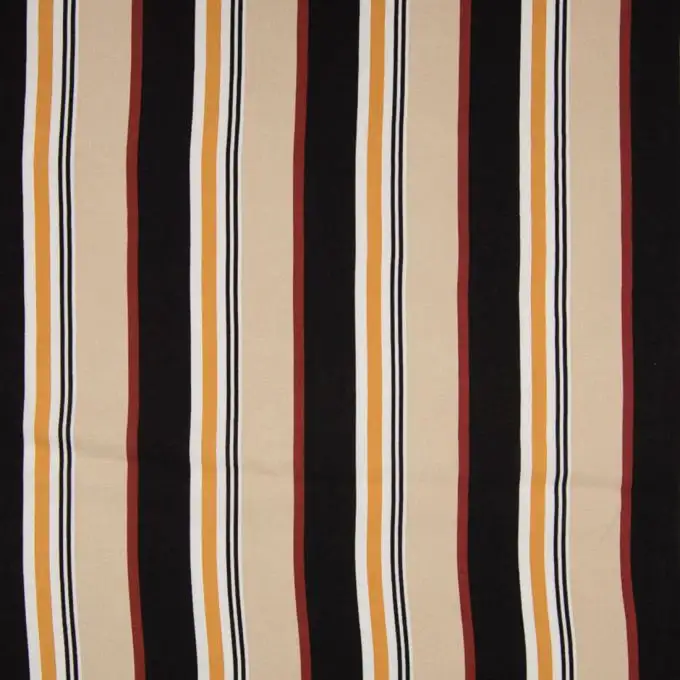 Tessuto popeline viscosa righe larghe beige