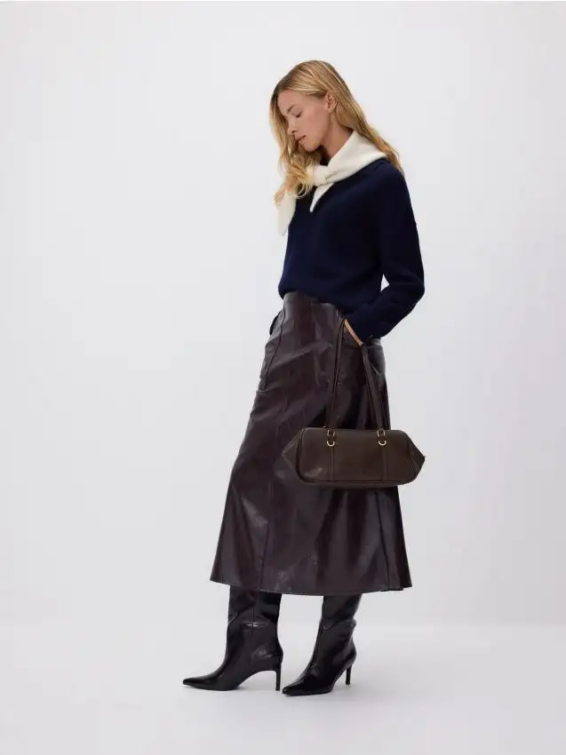 Gonna in ecopelle Colore maroon