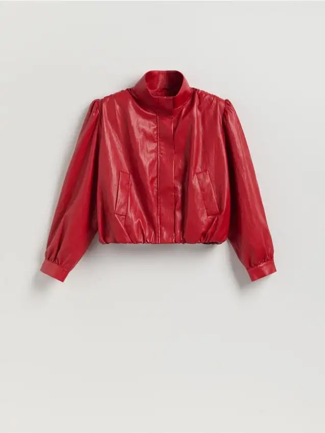 Giacca corta con collo alto Colore rosso