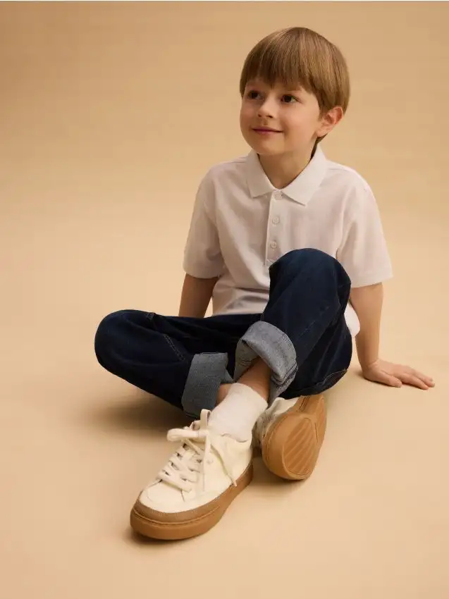 Sneakers in pelle Colore panna