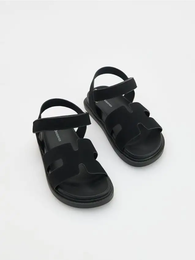 Sandali in camoscio sintetico Colore nero