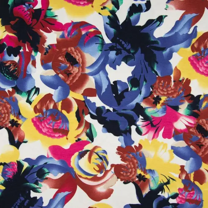 Jersey viscosa fiori multicolori
