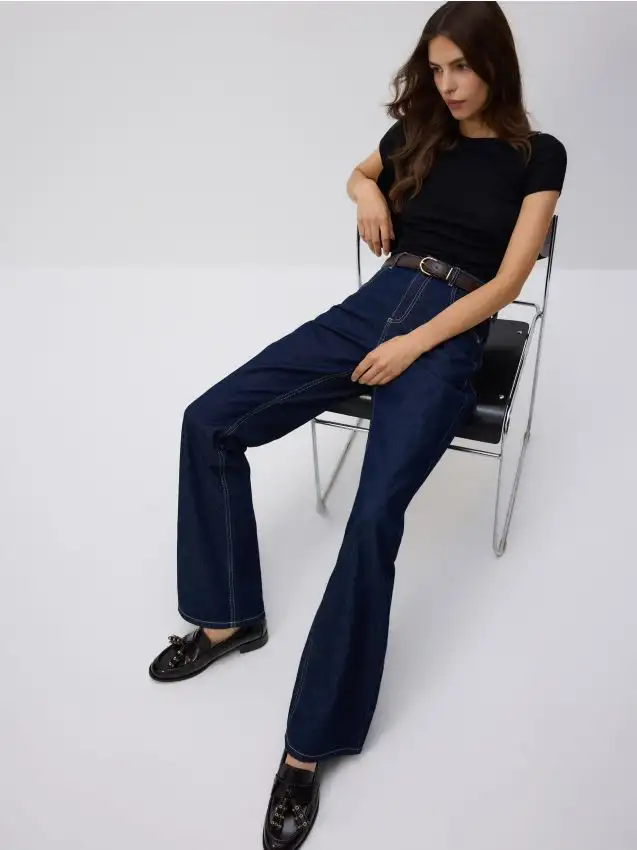 Jeans flare Colore blu scuro