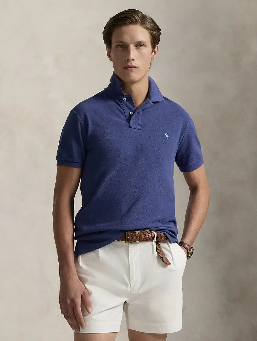 Polo Slim Fit in Cotone Blu