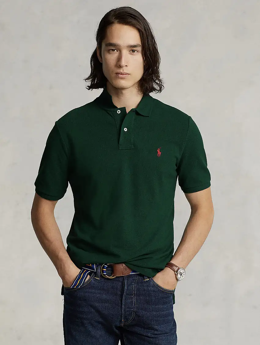 Polo in Cotone Piquè Verde College