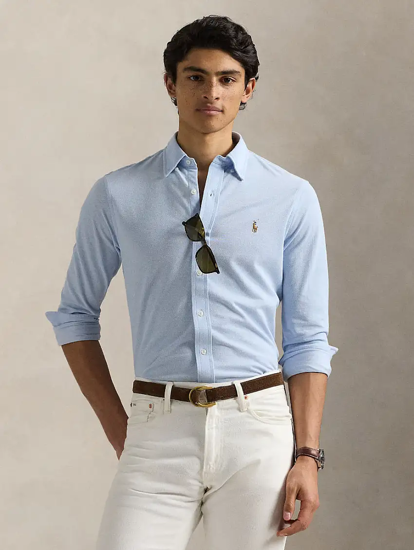 Camicia Knit Oxford Chambray Blue