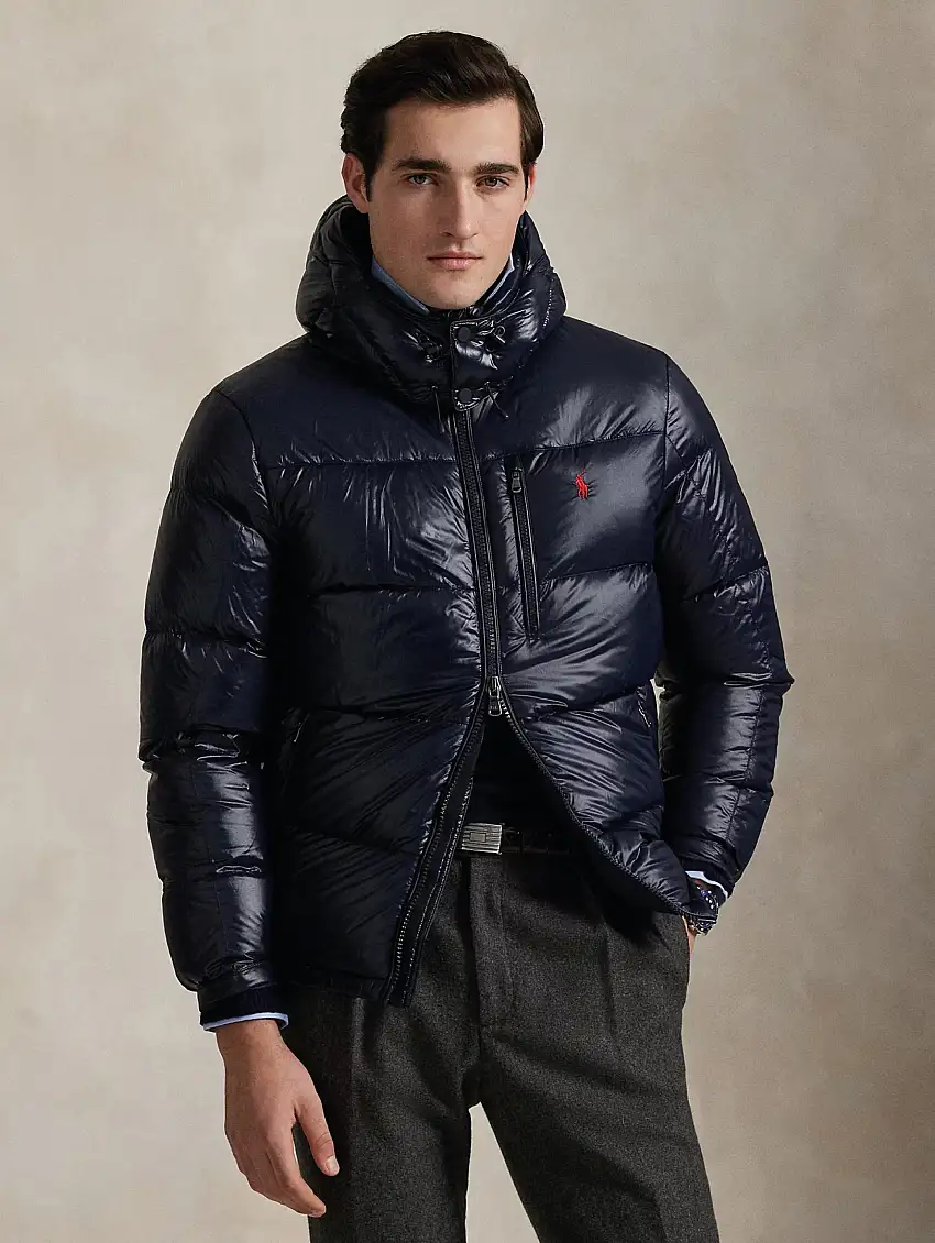 Piumino Lucido in Ripstop Blu