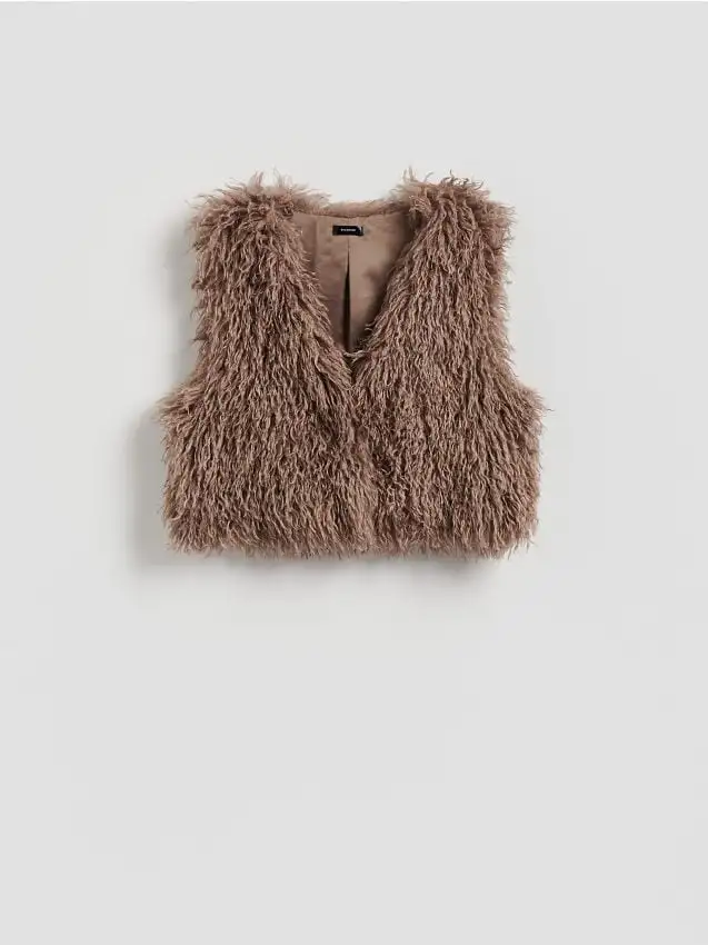 Gilet in eco pelliccia Colore marrone