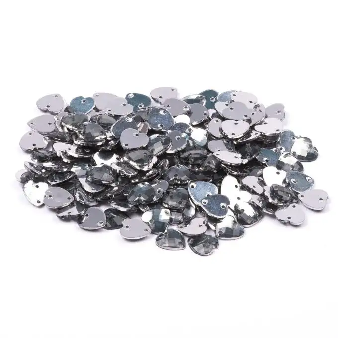 Paillettes da cucire cuore argento 8x8mm