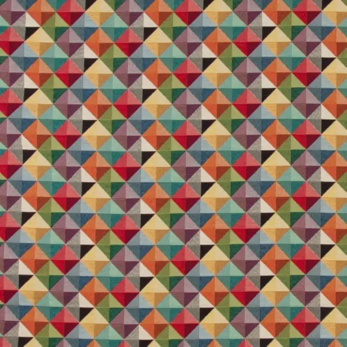 Tessuto jacquard gobelin quadri multicolori