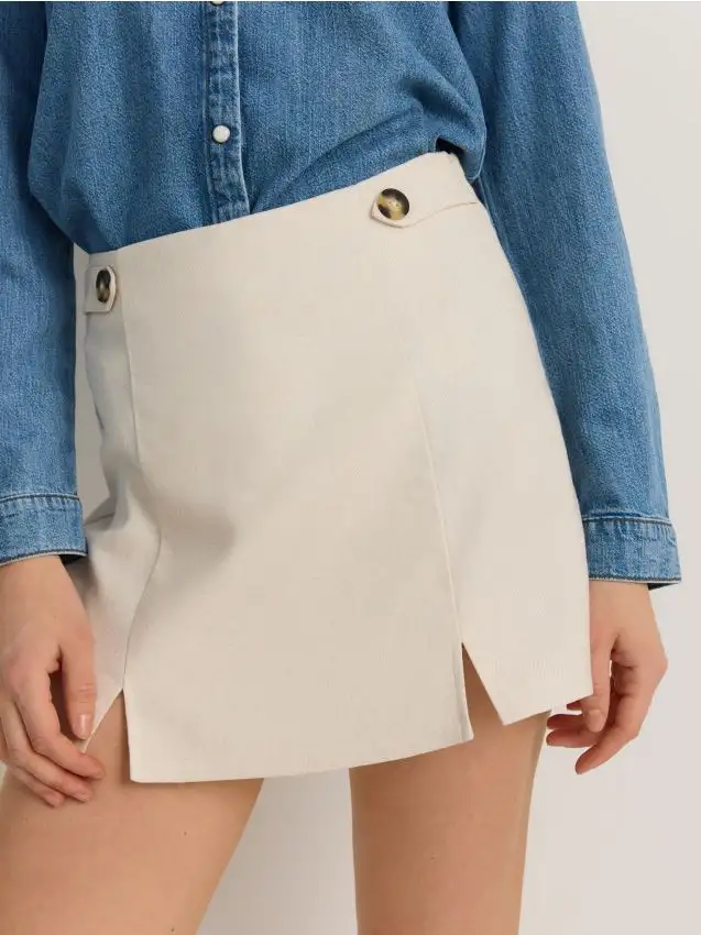 Gonna pantalone in misto viscosa Colore beige