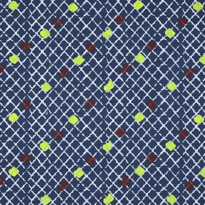 Tessuto velo di cotone losanga blu scuro