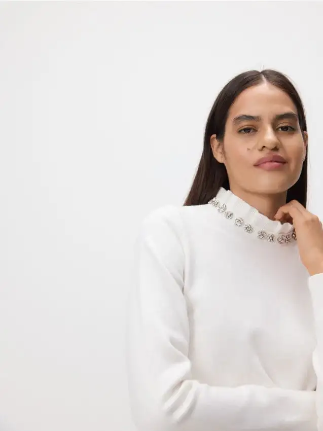 Maglione con applicazione decorativa Colore nude