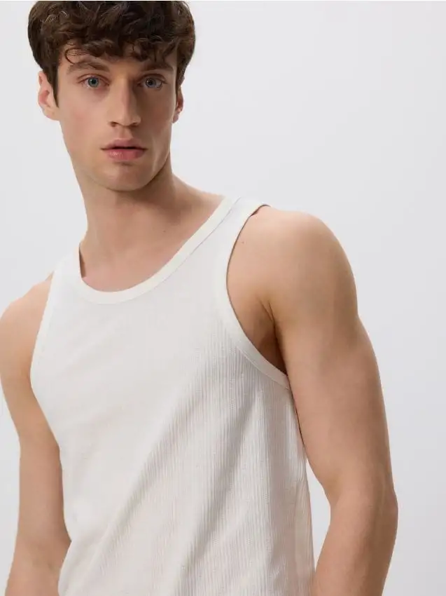 Cotton tank top Colore panna