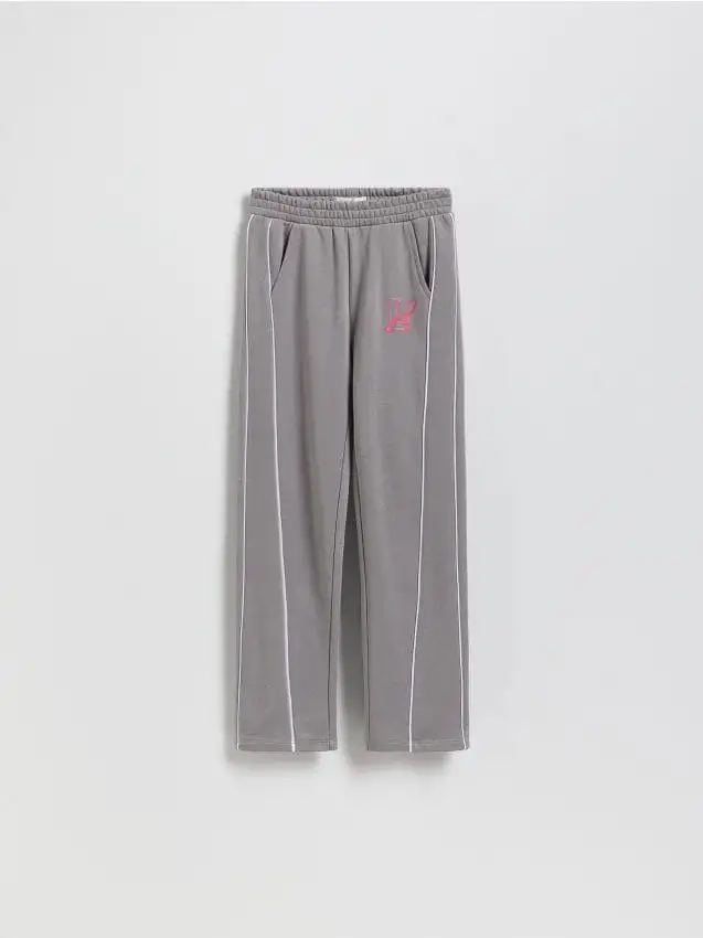 Pantaloni da tuta con strisce laterali Colore grigio chiaro