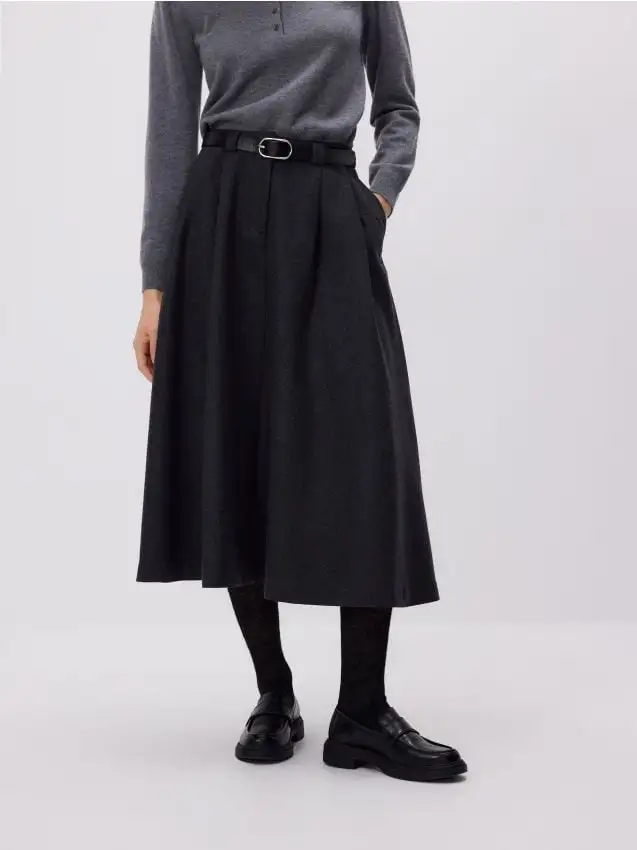 Gonna misto lana Colore grigio scuro