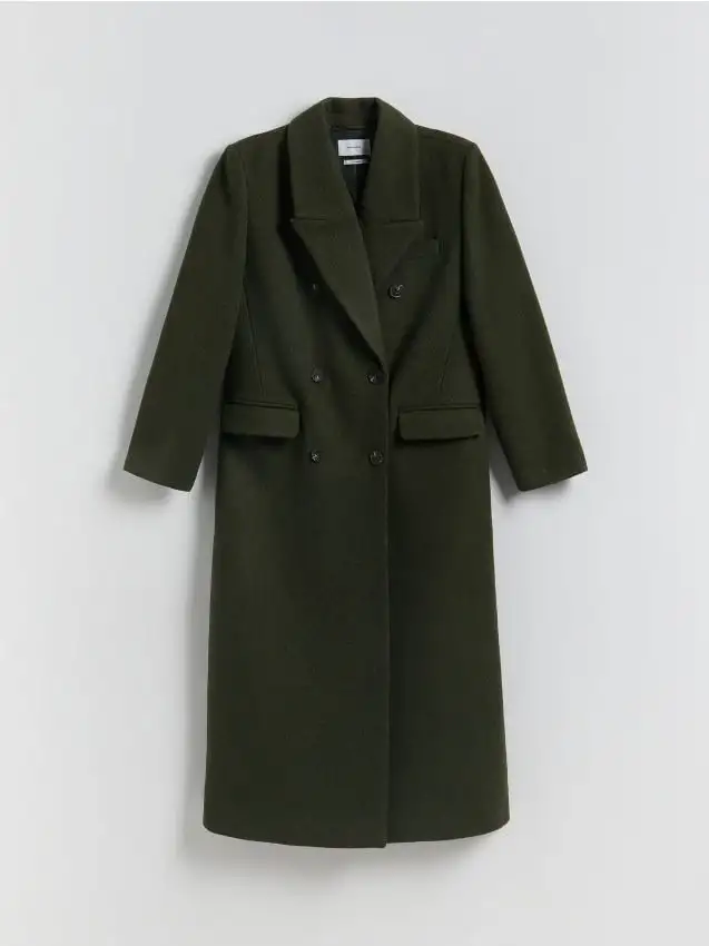 Cappotto doppiopetto in misto lana Colore verde