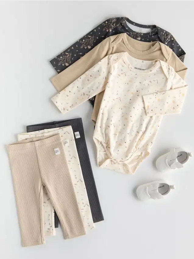 Confezione da 3 body in cotone Colore panna