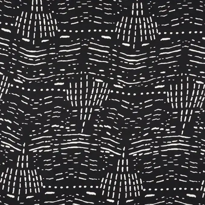 Tessuto satin poliestere nero bianco