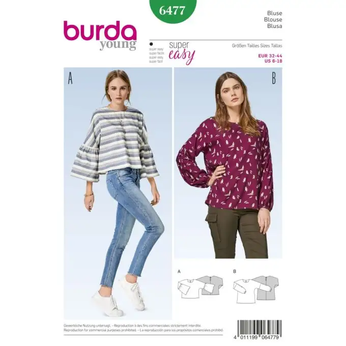 Modello burda 6477 camicetta