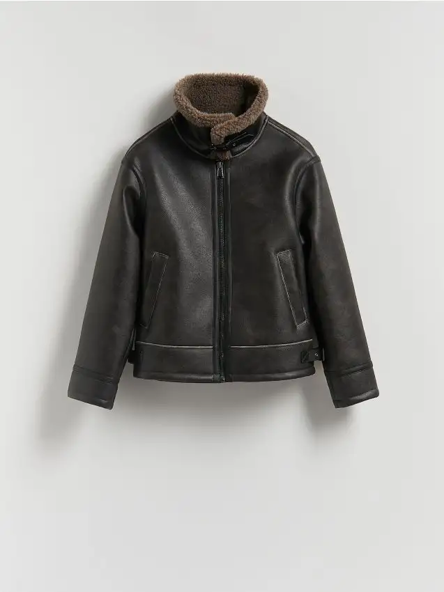 Giacca con colletto Colore marrone polveroso