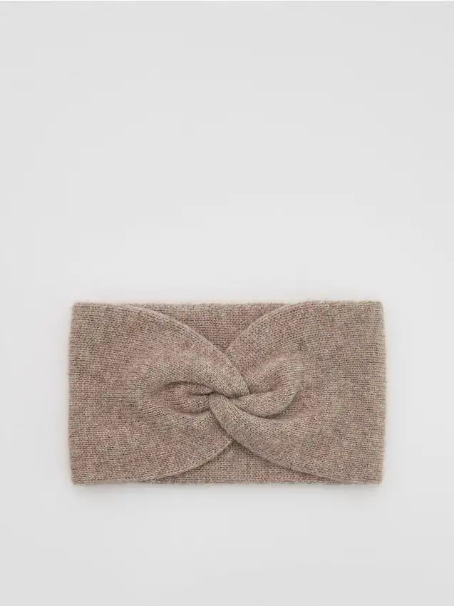 Fascia per capelli in misto lana Colore talpa