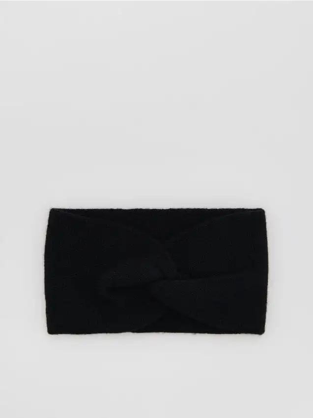 Fascia per capelli in misto lana Colore nero