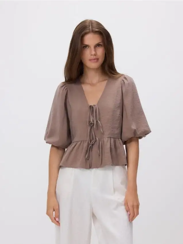 Blusa in misto modal Colore beige