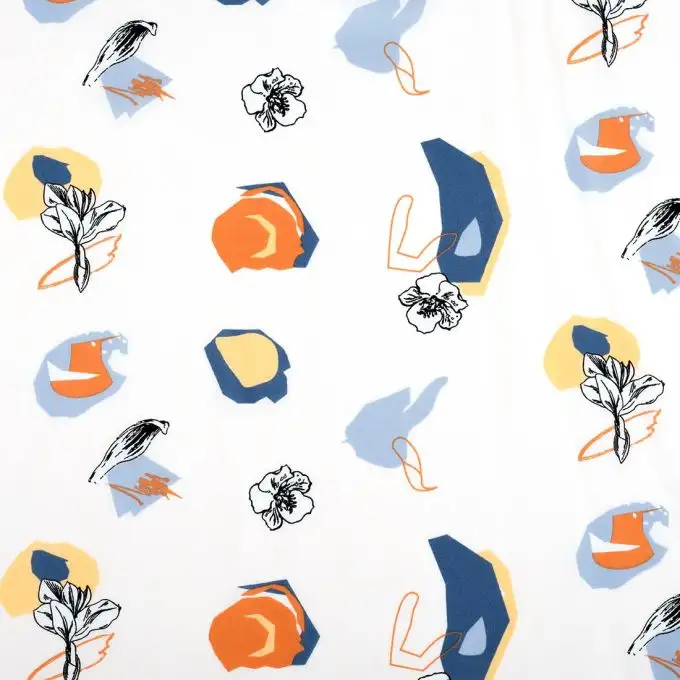 Tessuto viscosa fiori terrazzo