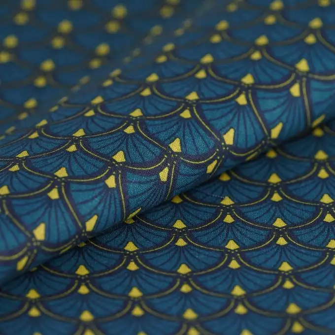 Tessuto giapponese ventagli blu
