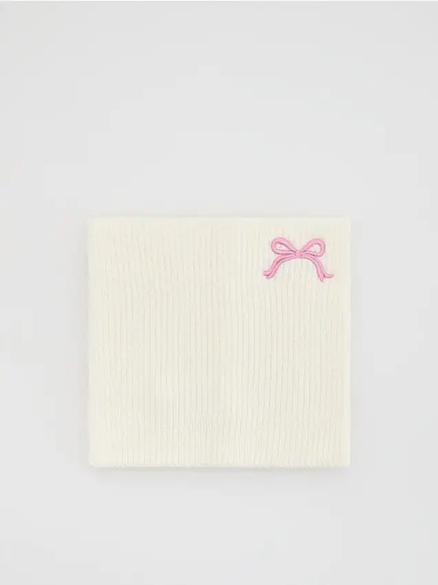 Sciarpa ad anello con dettagli ricamati Colore panna