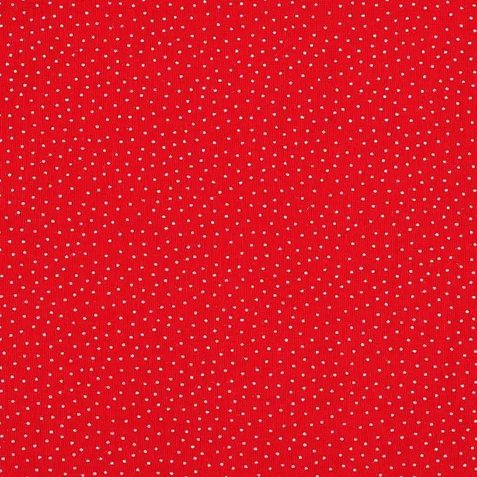 Tessuto doppia garza cotone rosso pois