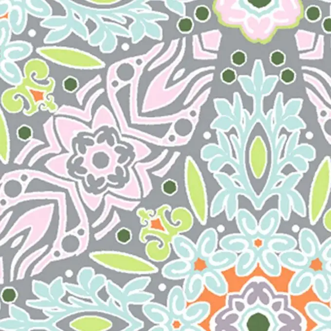 Tessuto cotone giardino grigio