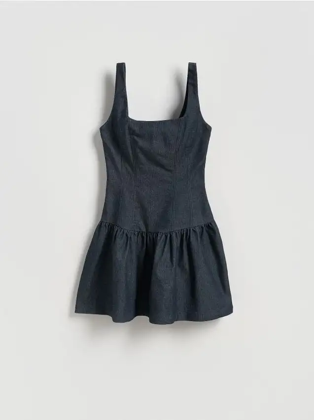 Minivestito con balze Colore blu scuro