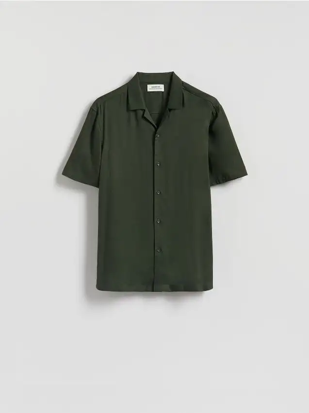 Camicia regular fit in viscosa Colore verde