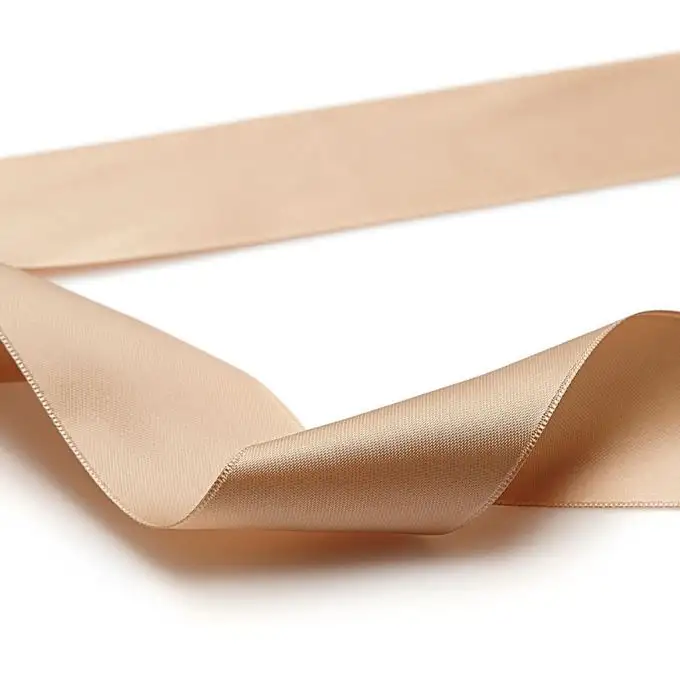 Nastro raso doppio faccia - Beige scuro