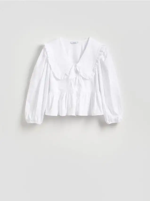 Blusa con colletto Colore bianco